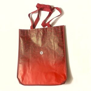 Lululemon ombre red holiday theme style reusable shopping tote bags